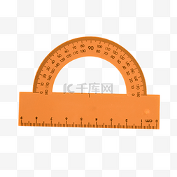 量角尺图片_量角尺橙色教育测量