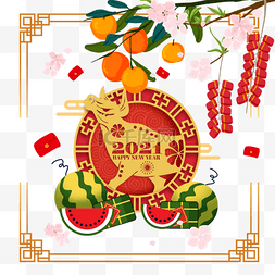 水彩鞭炮图片_幸福越南春节水彩边框