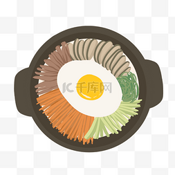 旋转烤肉拌饭图片_韩国美食插图石锅拌饭