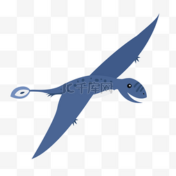 蓝色可爱翅膀翼龙