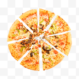 切开披萨图片_意大利香菇披萨
