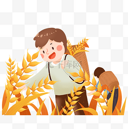 中国画素描图片_芒种二十四节气丰收稻子