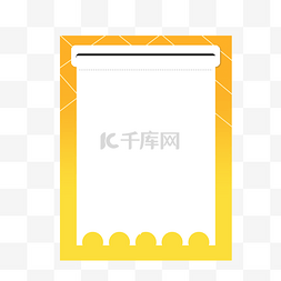 黄色边框长方形图片_立体黄色打印纸文本框边框