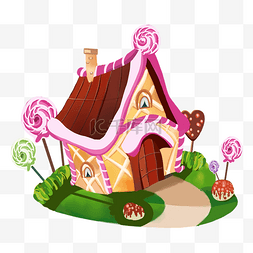 房子粉色图片_房子糖果彩色卡通梦幻童话