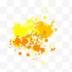 黄色笔刷效果图片_黄色墨水笔触创意画笔效果
