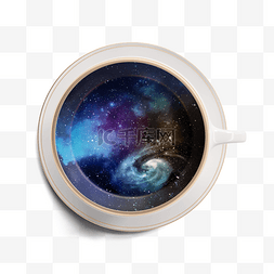 杯子里的咖啡图片_3d宇宙装在杯子里的星空