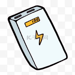 充电充电图标图片_满电量的白色充电宝旅行剪贴画