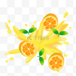 柠檬水果汁喷溅