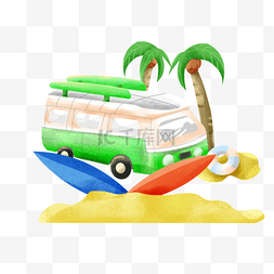 沙滩多功能冲浪巴士