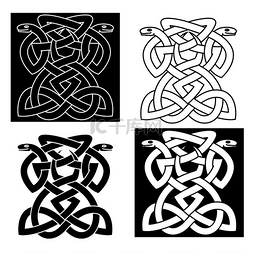 艺术形成图片_复杂交织的蛇徽形成不同变化的几