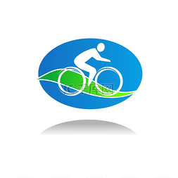 培训师计划图片_骑山地自行车孤立图标的运动员。