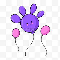 生日派对手绘图片_手掌气球卡通生日剪贴画