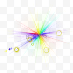 彩虹光psd图片_黄色炫光全息彩虹光效