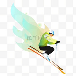 自由滑雪图片_冬奥会奥运会比赛项目滑雪下坡