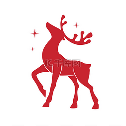 鹿的圣诞节剪影. 
