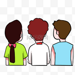 人群背影企业vip免费下载父亲节超人爸爸和孩子背影卡通个人vip和企业