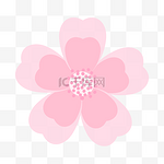 白色花蕊粉色手绘樱花