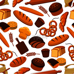 矢量百吉饼素材图片_面包和烘焙产品的矢量模式。
