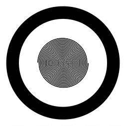 圆圈矢量图中的螺旋图标黑色