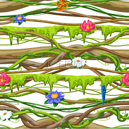 扭曲的野生藤本植物分支无缝模式