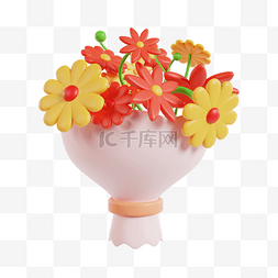 花一束花图片_3DC4D立体一束鲜花