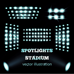 照明背景图图片_体育场聚光灯逼真的白色冷拱腹和