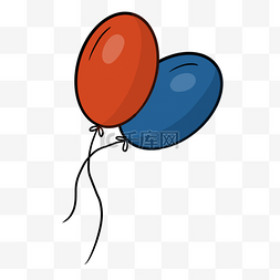 红蓝颜色气球卡通剪贴画