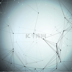 网络科技背景图片_化学模式、连接线和点、蓝色分子