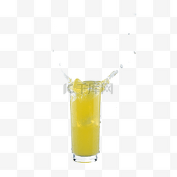 橙汁水花水花图片_写实风格橘色果汁