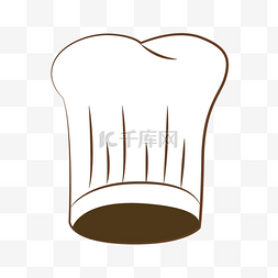 黑白厨师帽图片_黑白线条可爱卡通厨师帽