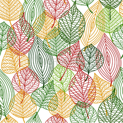 秋天的黄色树叶图片_秋天的程式化在秋天的颜色中留下