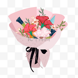 花束包装图片_粉色包装婚礼花束