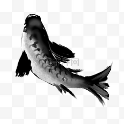 黑白水墨鱼锦鲤