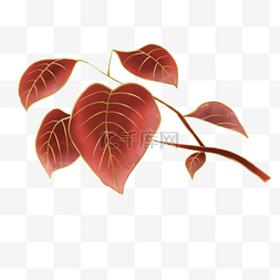 光效金线秋季植物红色叶子