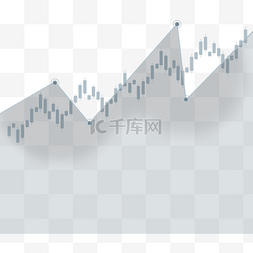 股票k线图上升趋势市场灰色渐变
