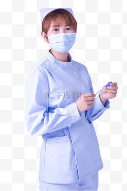 护士健康医疗医护人物手拿体温计