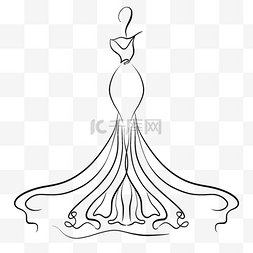 平面线条抽象线条婚纱礼服新娘