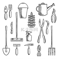 手工园艺工具用抹子、刀、叉、剪