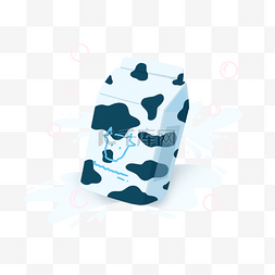 装饰饮品卡通图片_平面可爱卡通牛奶盒