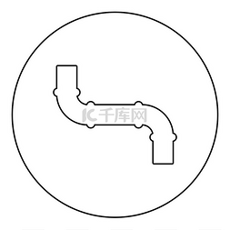 圆圈中的管道图标圆形黑色矢量插