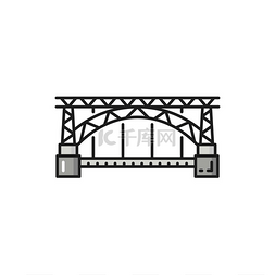 灰色建筑矢量图图片_葡萄牙桥波尔图孤立的历史地标平