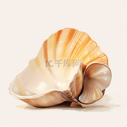 贝壳海螺素材图片_彩色手绘海洋贝壳