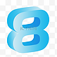 3D立体渐变数字8