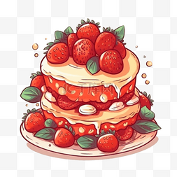 卡通绘画生日蛋糕图片_手绘卡通生日蛋糕甜点