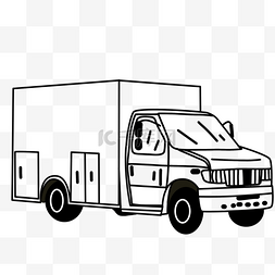 黑色卡车货车图片_机动运输交通货车卡车剪贴画黑白