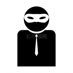 中介代理图片_The man incognito in a mask the black color i