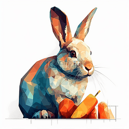 吃萝卜兔子图片_一只正在吃萝卜的兔子