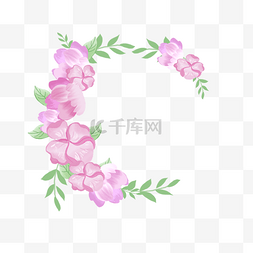 春季水彩花卉图片_水彩花环花朵边框