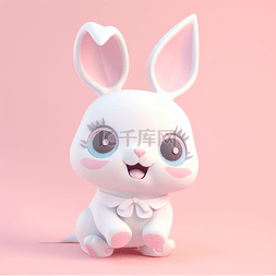 3D立体黏土动物可爱卡通兔子