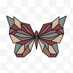 兰白棕色立体几何蝴蝶